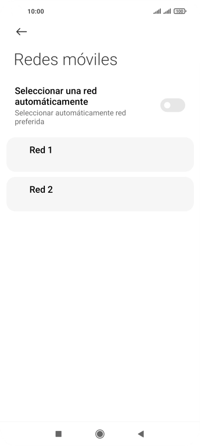 Pulsa la red deseada. Pulsa la red deseada.