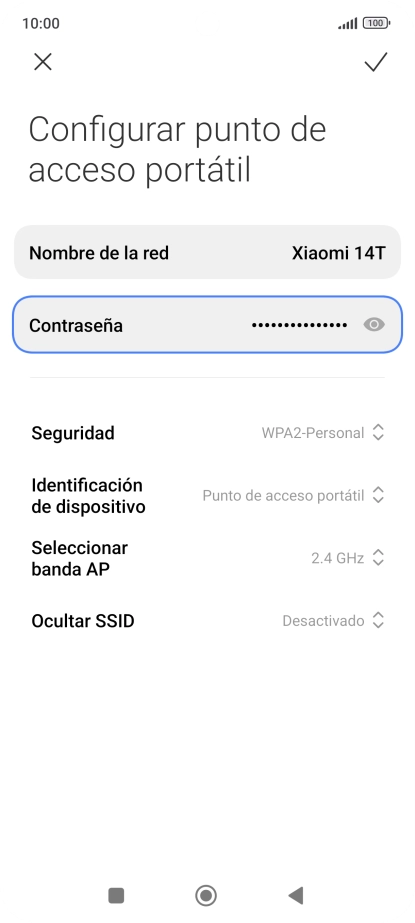 Pulsa Nombre de la red e introduce el nombre deseado de la conexión wifi Pulsa Nombre de la red e introduce el nombre deseado de la conexión wifi