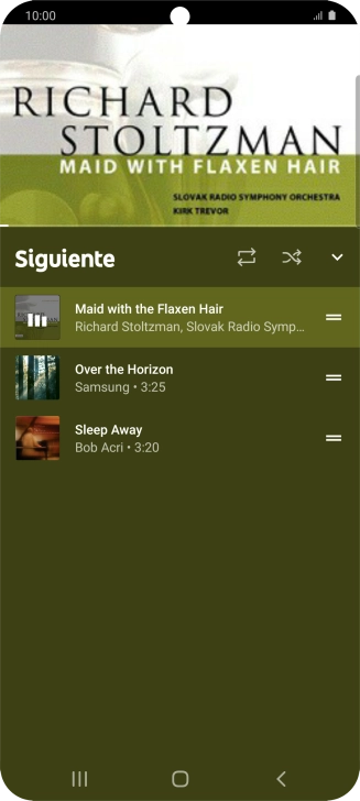 Pulsa el icono de reproducción repetida para activar o desactivar la función. Pulsa el icono de reproducción repetida para activar o desactivar la función.