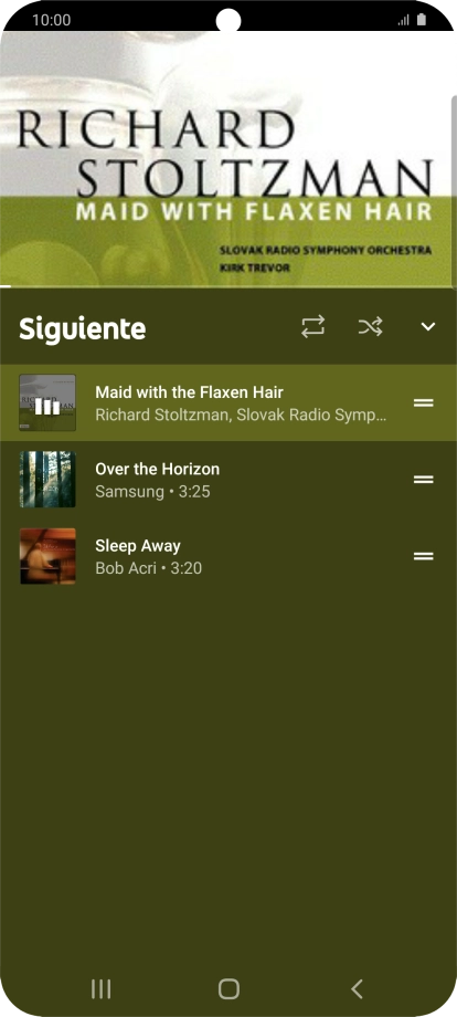 Pulsa el icono de reproducción repetida para activar o desactivar la función. Pulsa el icono de reproducción repetida para activar o desactivar la función.