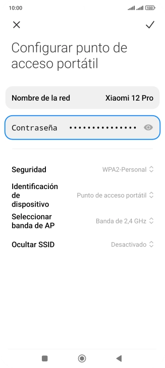 Pulsa Nombre de la red e introduce el nombre deseado de la conexión wifi Pulsa Nombre de la red e introduce el nombre deseado de la conexión wifi
