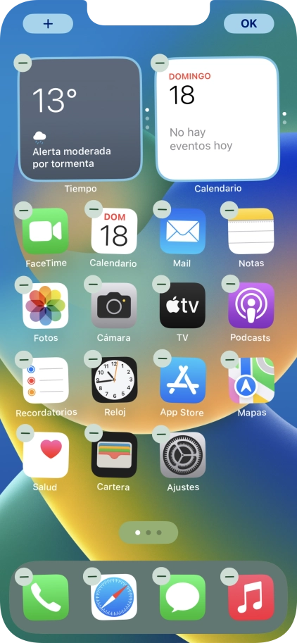 Pulsa el icono de página de pantalla de inicio. Pulsa el icono de página de pantalla de inicio.
