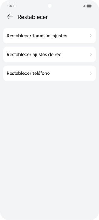 Pulsa Restablecer ajustes de red. Pulsa Restablecer ajustes de red.