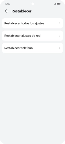 Pulsa Restablecer ajustes de red. Pulsa Restablecer ajustes de red.
