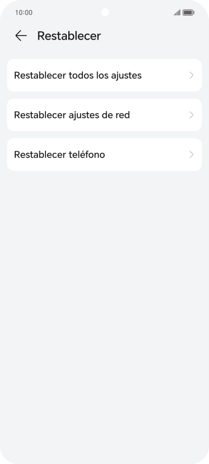 Pulsa Restablecer ajustes de red. Pulsa Restablecer ajustes de red.