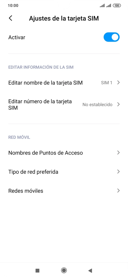 Pulsa Redes móviles.