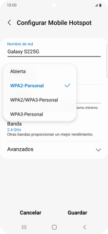 Pulsa WPA3-Personal para proteger la conexión wifi con una contraseña. Pulsa WPA3-Personal para proteger la conexión wifi con una contraseña.