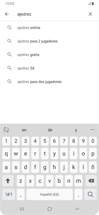 Introduce el nombre del tema o de la app y pulsa el icono de búsqueda.