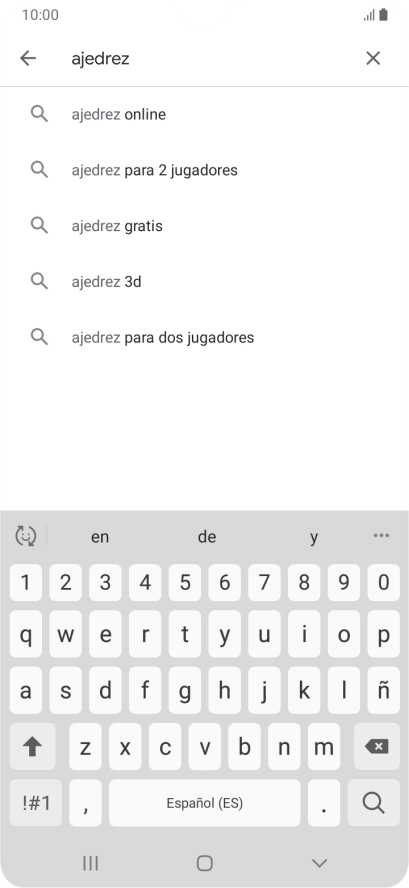 Introduce el nombre del tema o de la app y pulsa el icono de búsqueda.