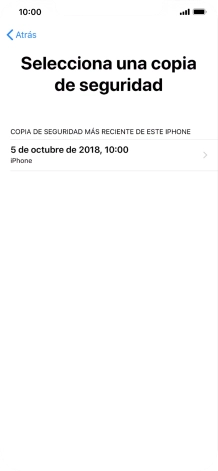 Pulsa la copia de seguridad deseada y espera mientras el teléfono restaura el contenido anterior de la copia de seguridad seleccionada. Sigue a continuación las indicaciones de la pantalla para configurar el teléfono y dejarlo listo para su utilización. Pulsa la copia de seguridad deseada y espera mientras el teléfono restaura el contenido anterior de la copia de seguridad seleccionada. Sigue a continuación las indicaciones de la pantalla para configurar el teléfono y dejarlo listo para su utilización.