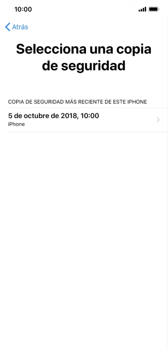 Pulsa la copia de seguridad deseada y espera mientras el teléfono restaura el contenido anterior de la copia de seguridad seleccionada. Sigue a continuación las indicaciones de la pantalla para configurar el teléfono y dejarlo listo para su utilización. Pulsa la copia de seguridad deseada y espera mientras el teléfono restaura el contenido anterior de la copia de seguridad seleccionada. Sigue a continuación las indicaciones de la pantalla para configurar el teléfono y dejarlo listo para su utilización.