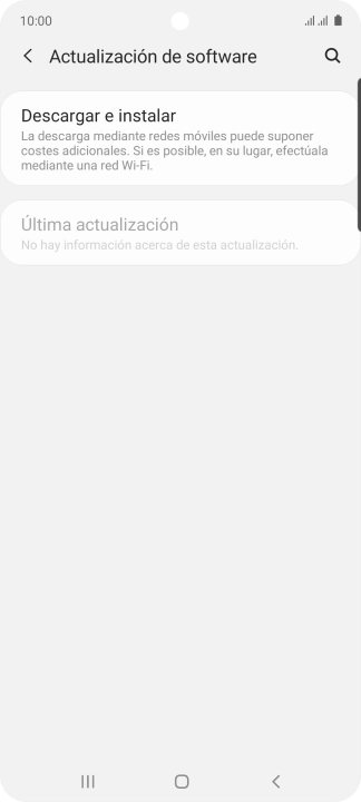 Pulsa Descargar e instalar. Si hay una versión de software nueva disponible, aparecerá ahora en la pantalla. Sigue las indicaciones de la pantalla para actualizar el software del teléfono. Pulsa Descargar e instalar. Si hay una versión de software nueva disponible, aparecerá ahora en la pantalla. Sigue las indicaciones de la pantalla para actualizar el software del teléfono.