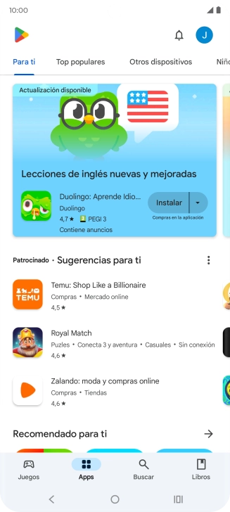 Pulsa el icono de perfil.