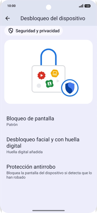 Pulsa Bloqueo de pantalla e introduce el código de seguridad extra que has creado anteriormente. Pulsa Bloqueo de pantalla e introduce el código de seguridad extra que has creado anteriormente.