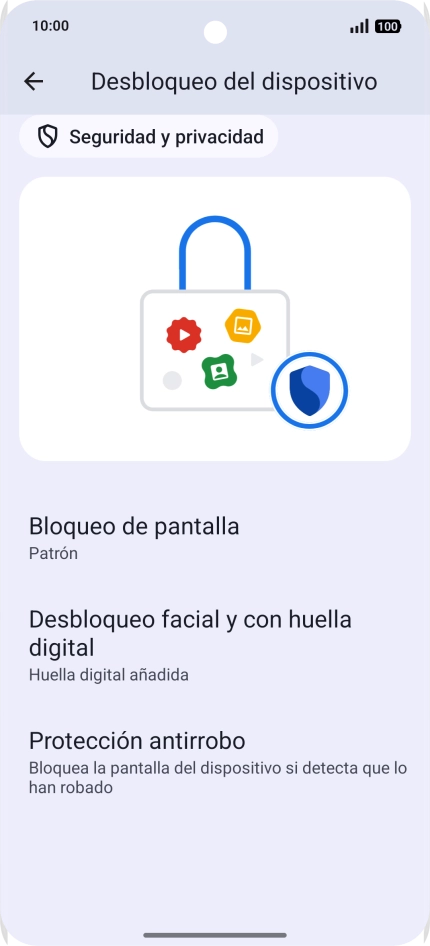Pulsa Bloqueo de pantalla e introduce el código de seguridad extra que has creado anteriormente. Pulsa Bloqueo de pantalla e introduce el código de seguridad extra que has creado anteriormente.
