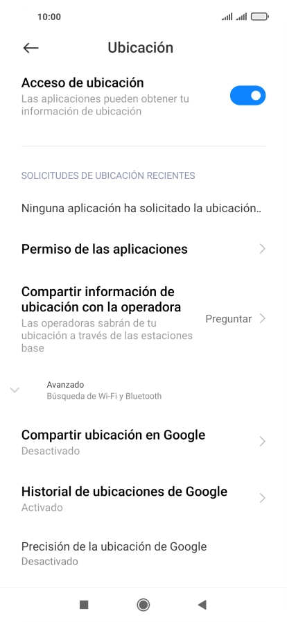 Pulsa Permiso de las aplicaciones. Pulsa Permiso de las aplicaciones.
