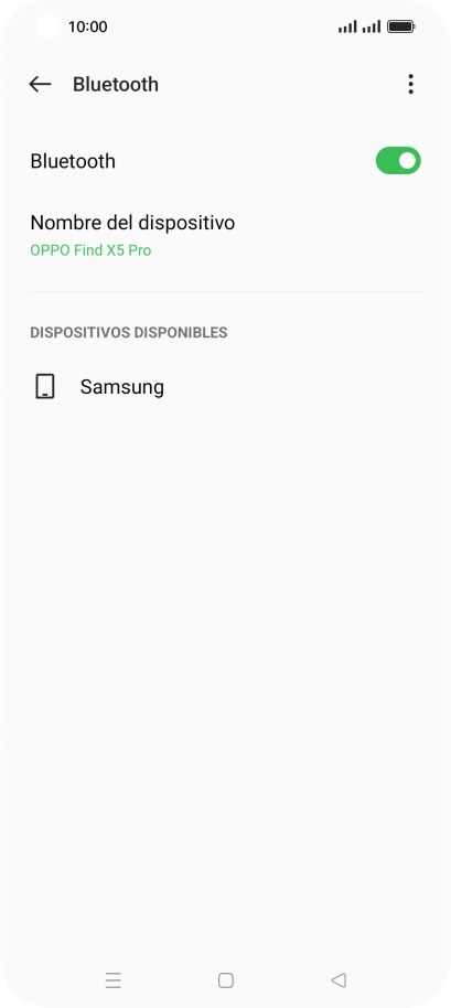 Pulsa el dispositivo Bluetooth deseado y sigue las indicaciones de la pantalla para vincular el dispositivo al teléfono.