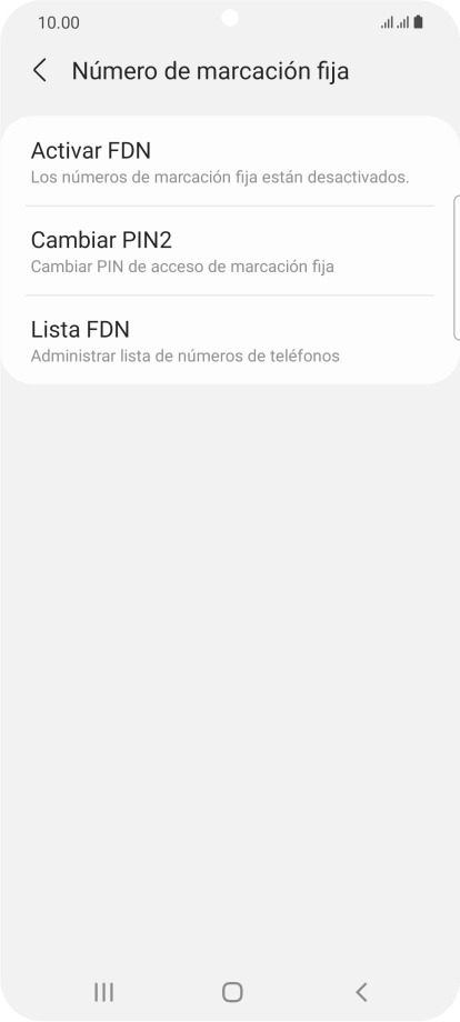 Pulsa Activar FDN.