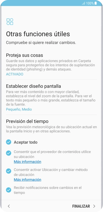 Sigue las indicaciones de la pantalla para transferir contenido desde el otro teléfono y finalizar la activación de tu teléfono.
