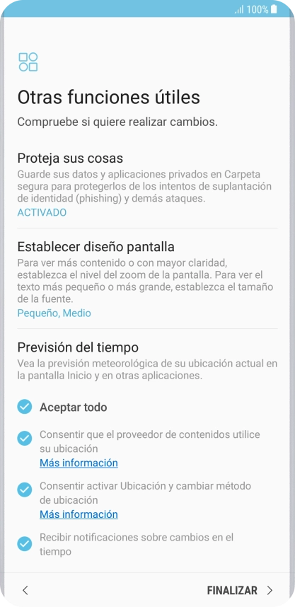 Sigue las indicaciones de la pantalla para transferir contenido desde el otro teléfono y finalizar la activación de tu teléfono.