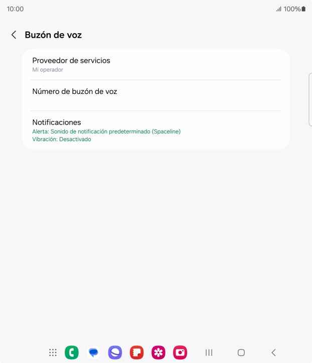 Pulsa Número de buzón de voz. Pulsa Número de buzón de voz.