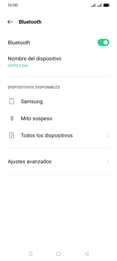 Pulsa el dispositivo Bluetooth deseado y sigue las indicaciones de la pantalla para vincular el dispositivo al teléfono. Pulsa el dispositivo Bluetooth deseado y sigue las indicaciones de la pantalla para vincular el dispositivo al teléfono.