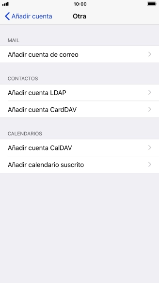 Pulsa Añadir cuenta de correo. Pulsa Añadir cuenta de correo.