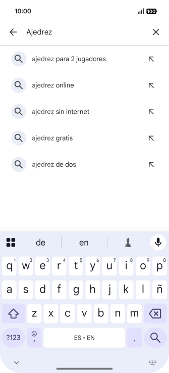 Introduce el nombre del tema o de la app y pulsa el icono de búsqueda. Introduce el nombre del tema o de la app y pulsa el icono de búsqueda.