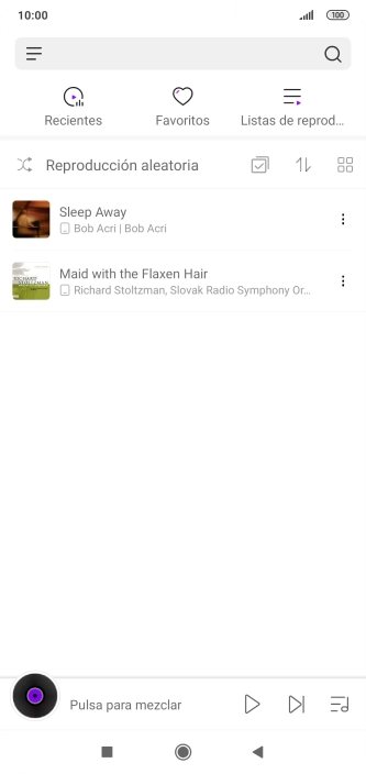 Pulsa el archivo de música deseado. Pulsa el archivo de música deseado.