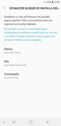 Pulsa el código de seguridad deseado y sigue las indicaciones de la pantalla para crear un código de seguridad del teléfono adicional. Pulsa el código de seguridad deseado y sigue las indicaciones de la pantalla para crear un código de seguridad del teléfono adicional.