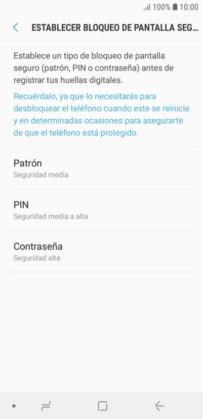 Pulsa el código de seguridad deseado y sigue las indicaciones de la pantalla para crear un código de seguridad del teléfono adicional. Pulsa el código de seguridad deseado y sigue las indicaciones de la pantalla para crear un código de seguridad del teléfono adicional.