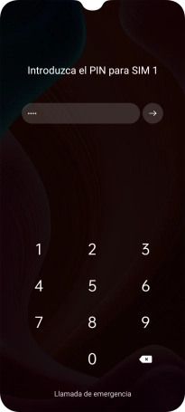 Si lo solicita el teléfono, introduce el código PIN y pulsa la flecha hacia la derecha. Si lo solicita el teléfono, introduce el código PIN y pulsa la flecha hacia la derecha.