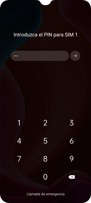 Si lo solicita el teléfono, introduce el código PIN y pulsa la flecha hacia la derecha. Si lo solicita el teléfono, introduce el código PIN y pulsa la flecha hacia la derecha.