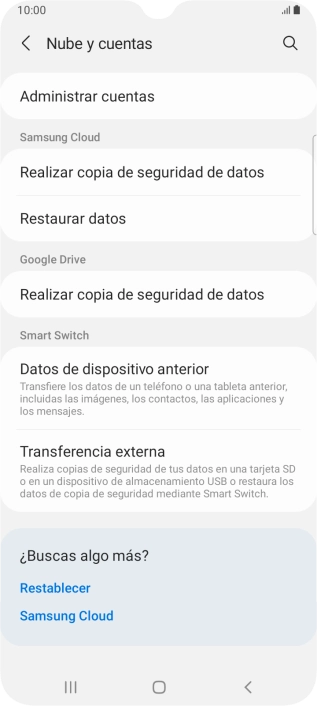 Pulsa Administrar cuentas. Pulsa Administrar cuentas.
