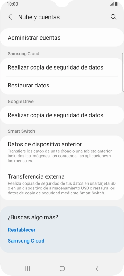 Pulsa Administrar cuentas. Pulsa Administrar cuentas.