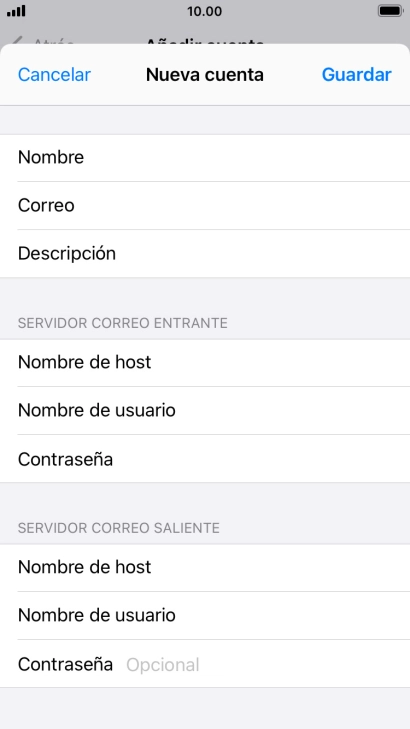 Pulsa Contraseña e introduce la contraseña de tu cuenta de correo electrónico.