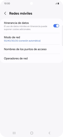 Pulsa Modo de red.