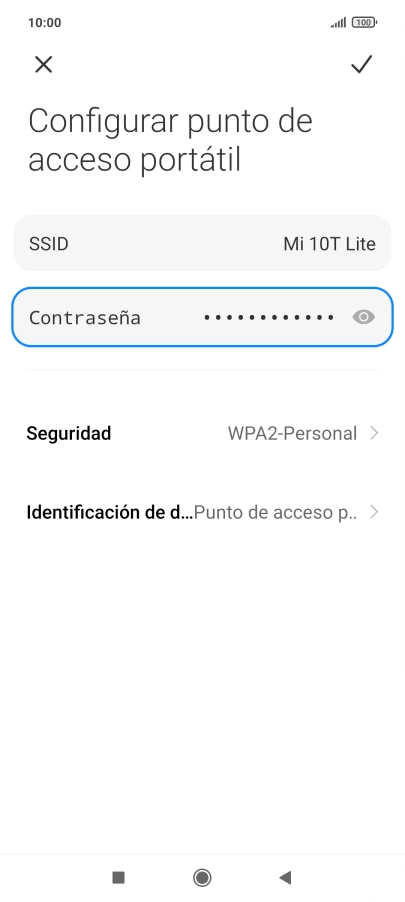 Pulsa SSID e introduce el nombre deseado de la conexión Wi-Fi. Pulsa SSID e introduce el nombre deseado de la conexión Wi-Fi.