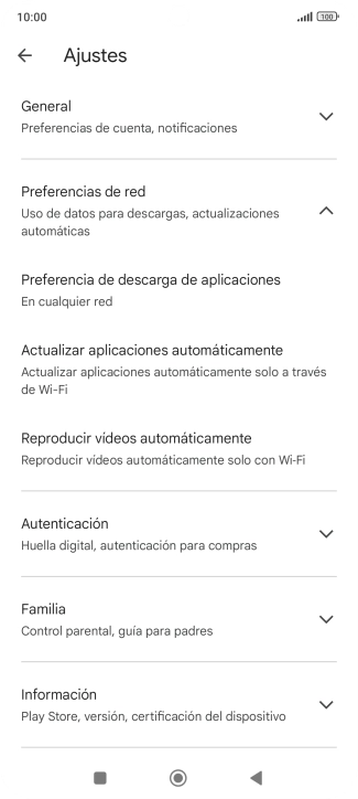 Pulsa Actualizar aplicaciones automáticamente.