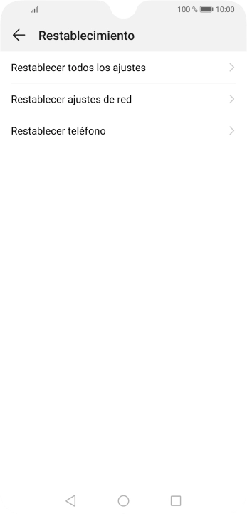 Pulsa Restablecer teléfono. Pulsa Restablecer teléfono.