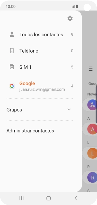 Pulsa Administrar contactos.