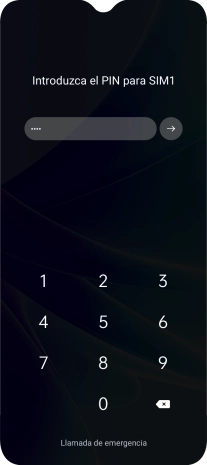 Si tu tarjeta SIM está bloqueada, introduce el código PIN y pulsa la flecha hacia la derecha. Si tu tarjeta SIM está bloqueada, introduce el código PIN y pulsa la flecha hacia la derecha.