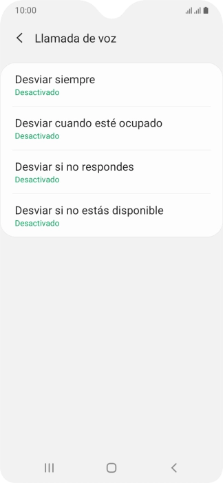 Pulsa el tipo de desvío deseado. Pulsa el tipo de desvío deseado.
