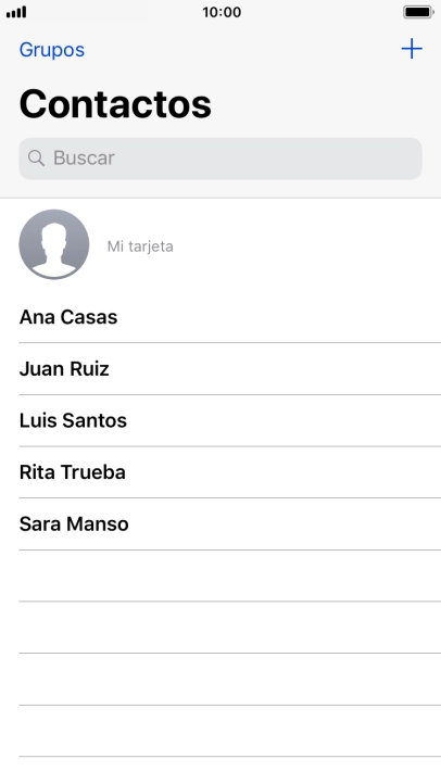 Pulsa el icono de nuevo contacto.