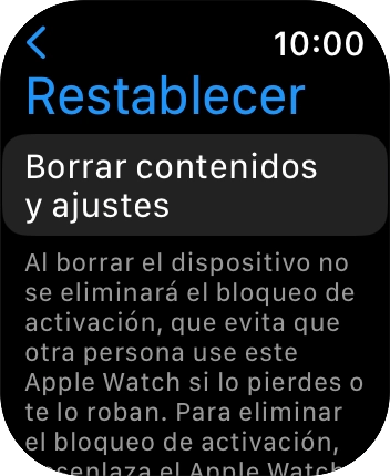 Pulsa Borrar contenidos y ajustes. Pulsa Borrar contenidos y ajustes.
