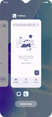 Para cerrar una sola aplicación en ejecución, desliza el dedo hacia arriba sobre la aplicación deseada. Para cerrar una sola aplicación en ejecución, desliza el dedo hacia arriba sobre la aplicación deseada.