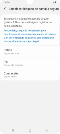 Pulsa el código de seguridad deseado y sigue las indicaciones de la pantalla para crear un código de seguridad del teléfono adicional. Pulsa el código de seguridad deseado y sigue las indicaciones de la pantalla para crear un código de seguridad del teléfono adicional.