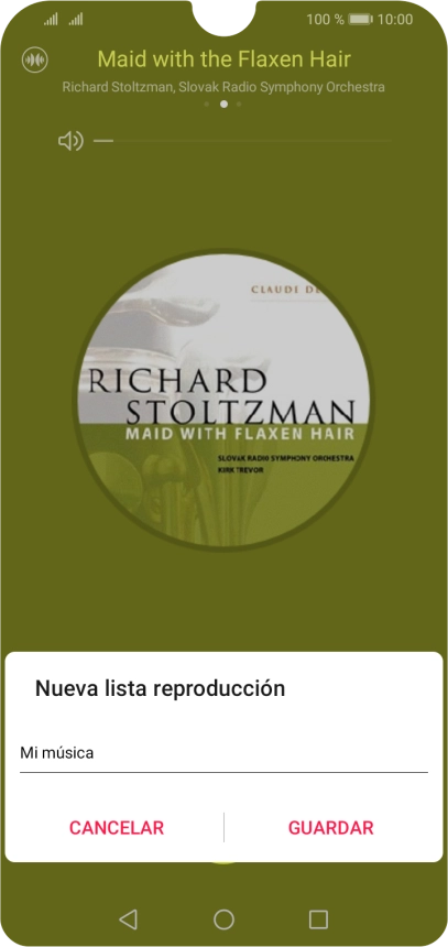 Introduce el nombre deseado de la lista de reproducción y pulsa GUARDAR.