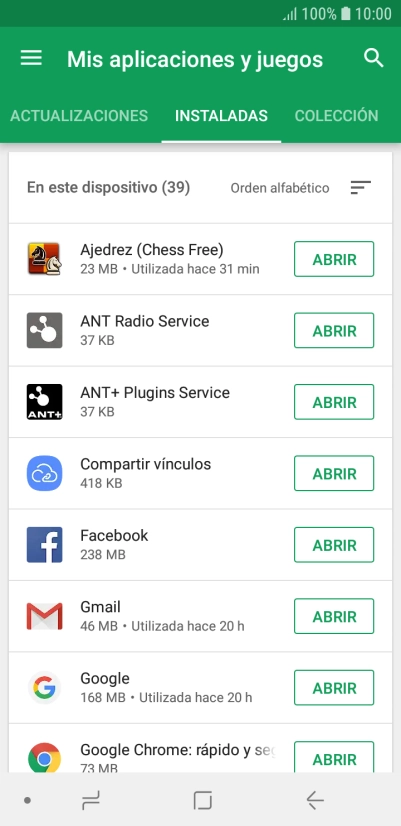 Pulsa la app deseada.
