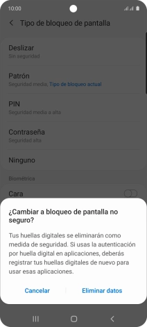 Pulsa Eliminar datos. Pulsa Eliminar datos.